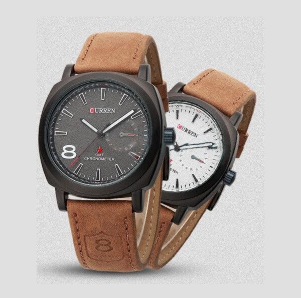Curren Watch For Men | Curren Gmt Chronometer Watch For Men | Best Quality Leather Watch For Men ( Without Box )