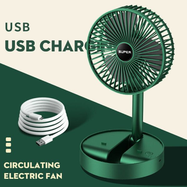 Rechargeable – Portable Telescopic Folding Fan| Adjustable Height Fan
